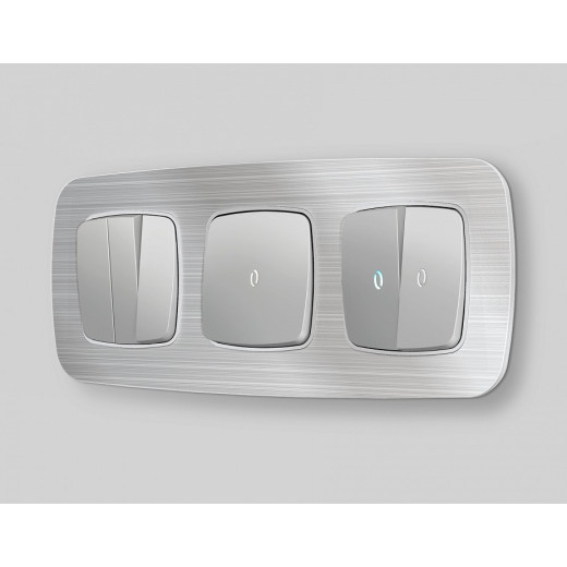 Клавиши для выключателя двухклавишного c подсветкой Ambrella Volt Quant OP4040