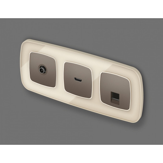 Накладка для розетки RJ-11 или RJ-45 Ambrella Volt Quant OP6420