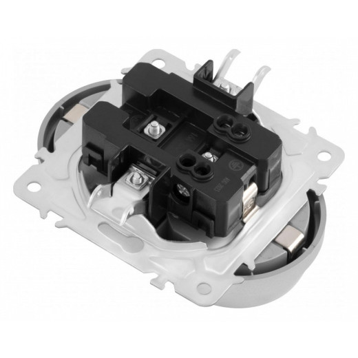 Розетка двойная с заземлением, без рамки Arte Milano am-202 202.40-2.silver