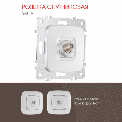 ТВ-розетка без рамки Arte Milano am-205 205.42-1.silver