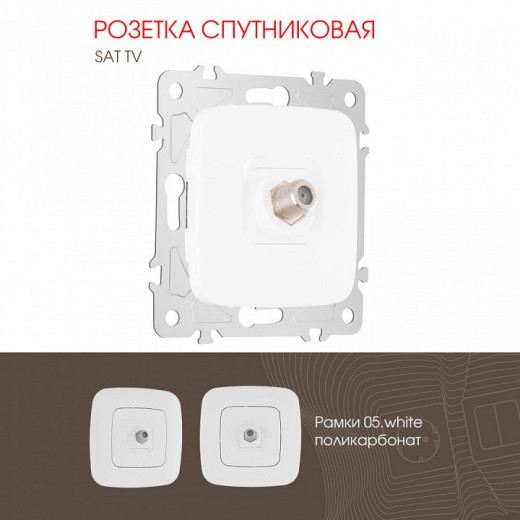 ТВ-розетка без рамки Arte Milano am-205 205.42-1.white