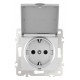 Розетка влагозащищенная с заземлением и со шторкой с крышкой Arte Milano am-206 206.41-1.silver