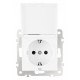 Розетка влагозащищенная с заземлением и со шторкой с крышкой Arte Milano am-206 206.41-1.white