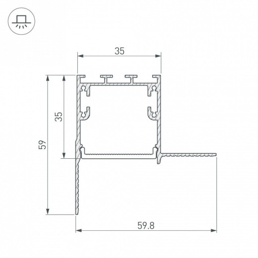 Соединитель угловой L-образный накладной Arlight S-LUX 030101