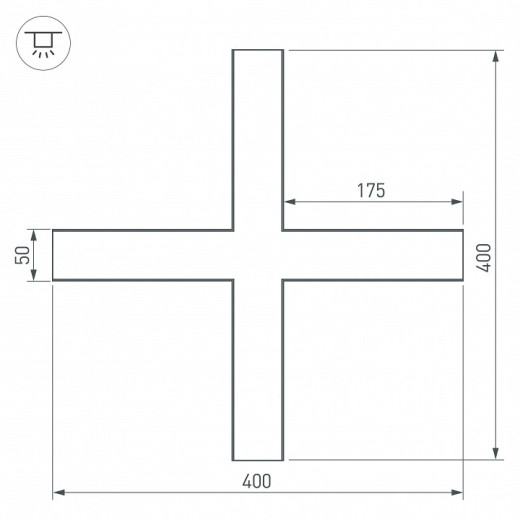 Соединитель угловой X-образный накладной Arlight S-LUX 030118