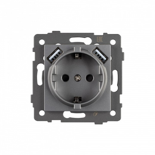 Розетка с заземлением и 2хUSB type A, без рамки Arlight SCT 049820