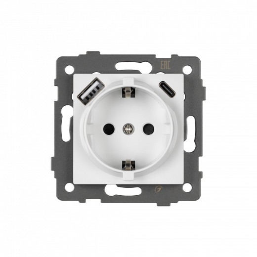 Розетка с заземлением и 2хUSB type A и C, без рамки Arlight SCT 049822
