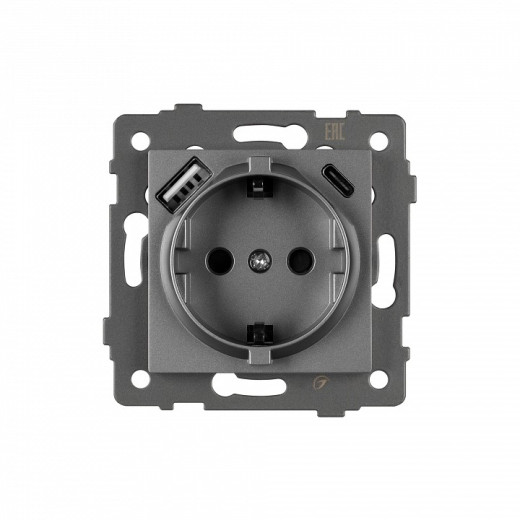 Розетка с заземлением и 2хUSB type A и C, без рамки Arlight SCT 049831