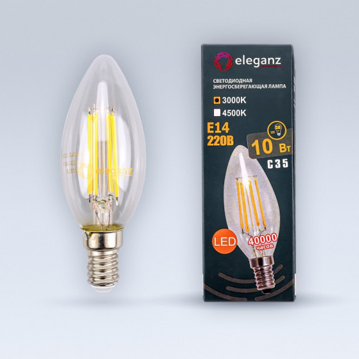 Лампа светодиодная Eleganz  E14 10Вт 3000K 13621