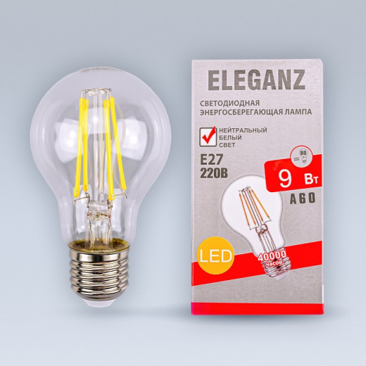 Лампа светодиодная Eleganz  E27 9Вт 4500K 1403