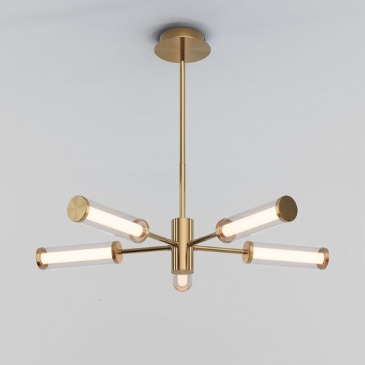 Люстра на штанге Eurosvet Stark 50386/5 LED латунь