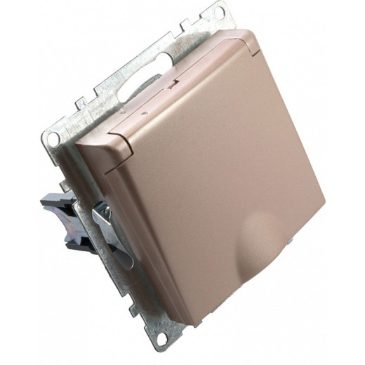 Розетка с заземлением и со шторками, без рамки с крышкой Stekker Катрин 39594