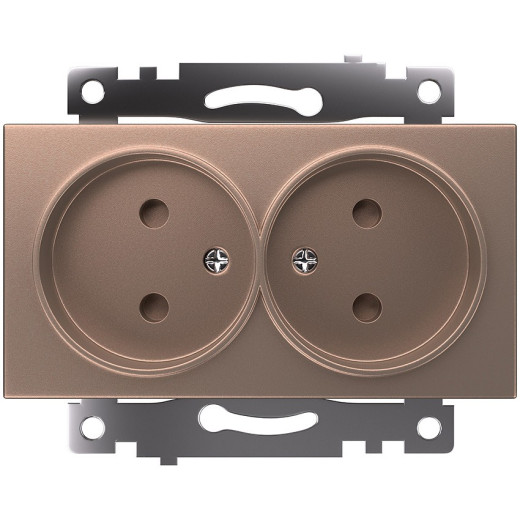 Розетка двойная без заземления и со шторками, без рамки Stekker Катрин 39597