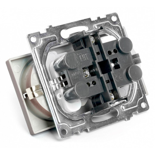 Розетка двойная с заземлением и со шторками, без рамки Stekker Катрин 49030