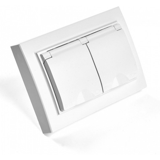 Розетка двойная с заземлением, без рамки Stekker Эрна 49139