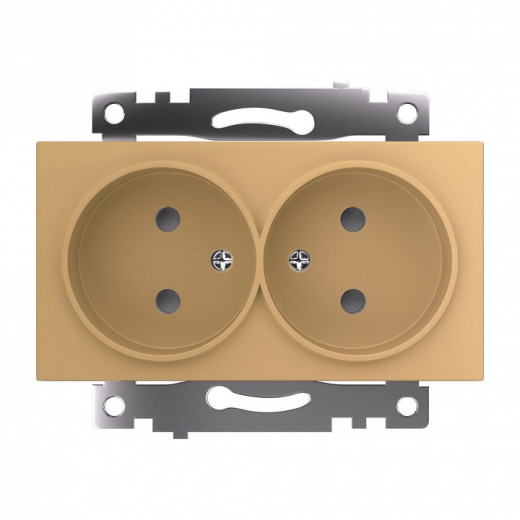 Розетка двойная без заземления и со шторкой, без рамки Stekker Катрин 49225