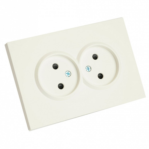 Розетка двойная без заземления и со шторкой, без рамки Stekker RST16-5116-01 49877