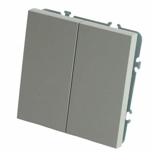 Выключатель двухклавишный без рамки Stekker Эмили 49947