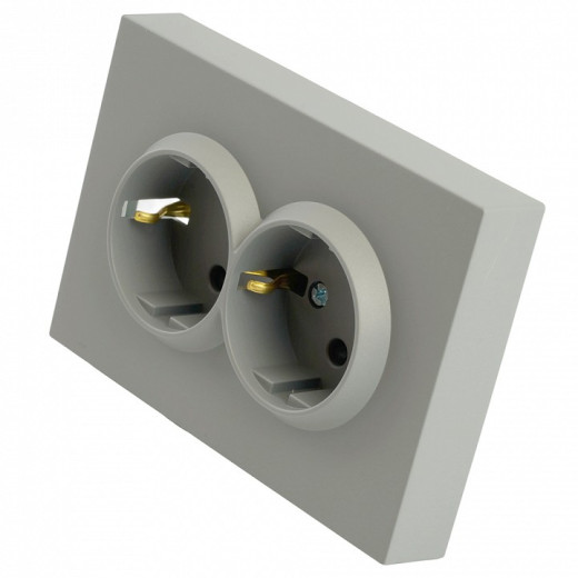 Розетка двойная с заземлением, без рамки Stekker Эмили 49960