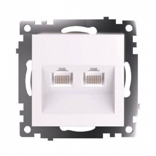 Розетка двойная Ethernet RJ-45 без рамки Stekker Катрин 50003
