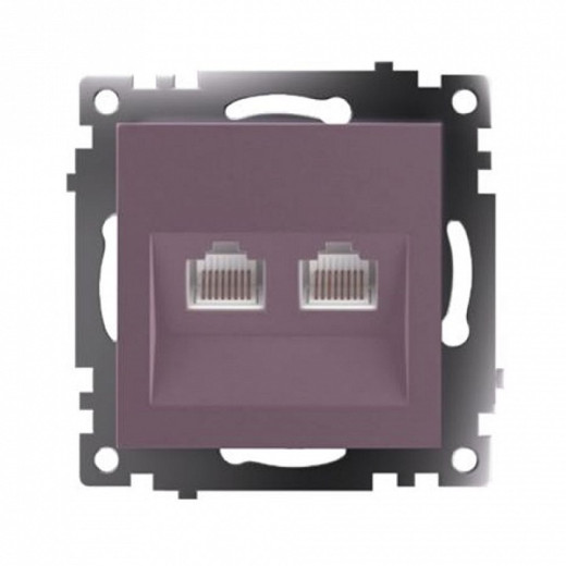 Розетка двойная Ethernet RJ-45 без рамки Stekker Катрин 50006