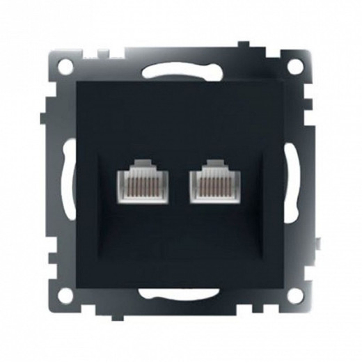 Розетка двойная Ethernet RJ-45 без рамки Stekker Катрин 50007