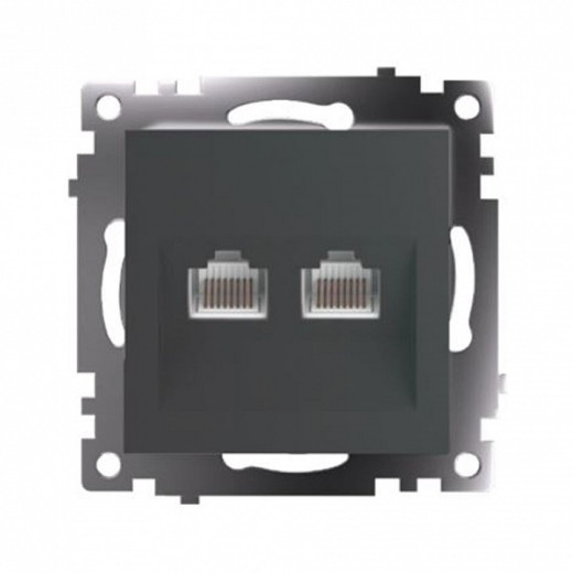 Розетка двойная Ethernet RJ-45 без рамки Stekker Катрин 50008