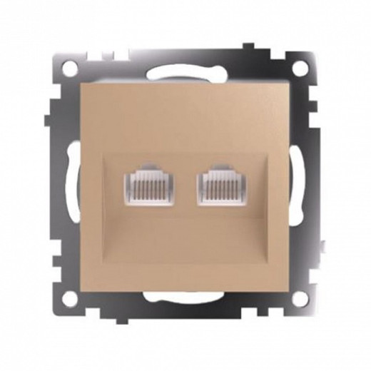 Розетка двойная Ethernet RJ-45 без рамки Stekker Катрин 50009