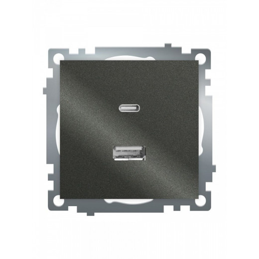 Розетка 2хUSB type A и C без рамки Stekker Катрин 50052