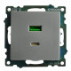 Розетка 2хUSB type A и C без рамки Stekker Катрин 50054