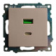 Розетка 2хUSB type A и C без рамки Stekker Катрин 50056