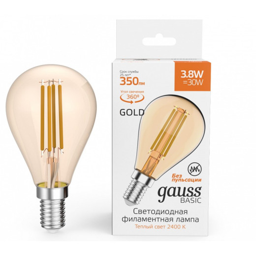 Лампа светодиодная Gauss  E14 3.8Вт 2400K 1057154