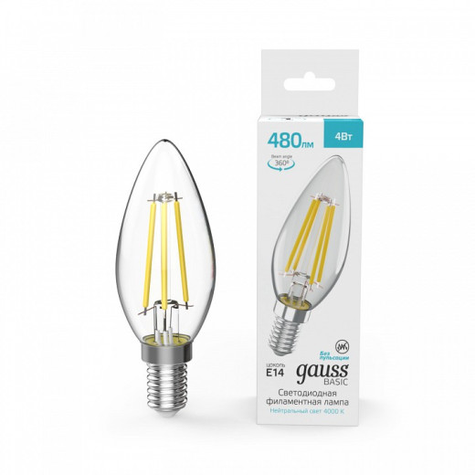 Лампа светодиодная Gauss  E14 4Вт 4000K 50312242