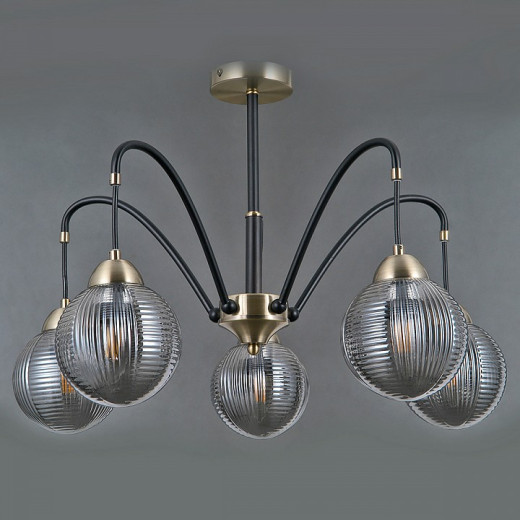 Люстра на штанге ILLUMICO  IL0433-5PSQ-79 BK AB