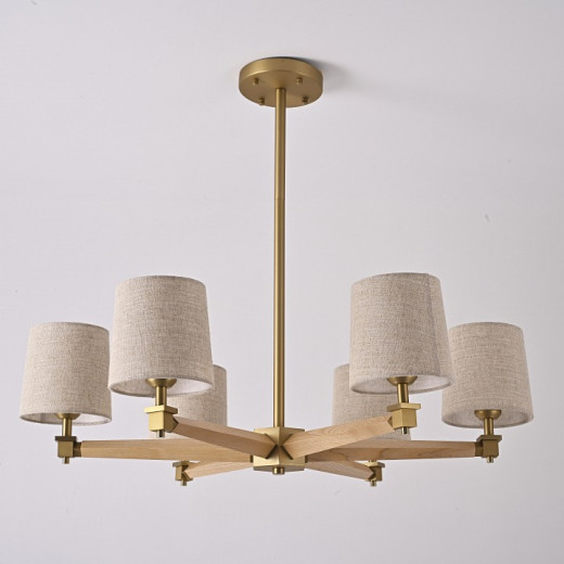 Люстра на штанге Imperiumloft Jorgenson Beige/Light wood STAVRA01