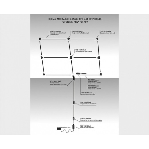 Соединитель гибкий для треков Italline IT09 IT09-9027 black