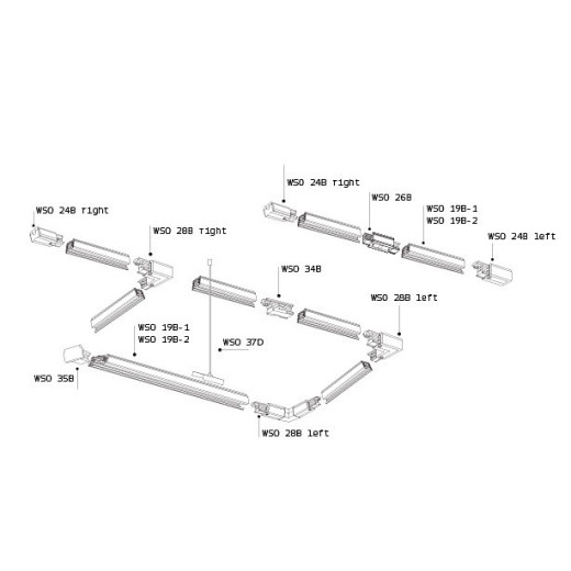 Трек накладной Italline WSO WSO 19B-1 white