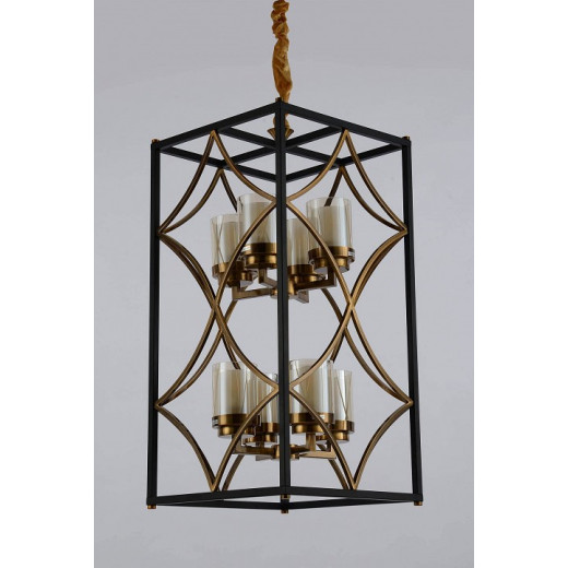 Подвесная люстра LUMINA DECO Quadrato LDP 1223-8 BK+MD