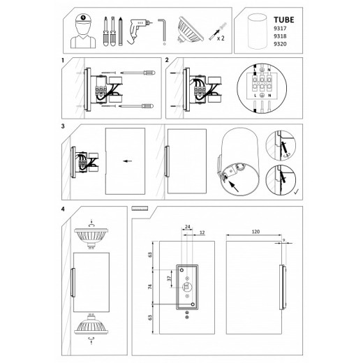 Накладной светильник Nowodvorski Tube 9320