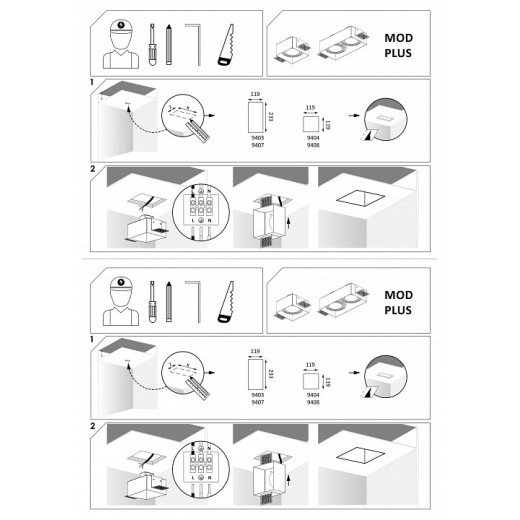 Встраиваемый светильник Nowodvorski Mod Plus 9404