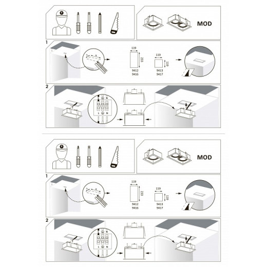 Встраиваемый светильник Nowodvorski Mod 9417