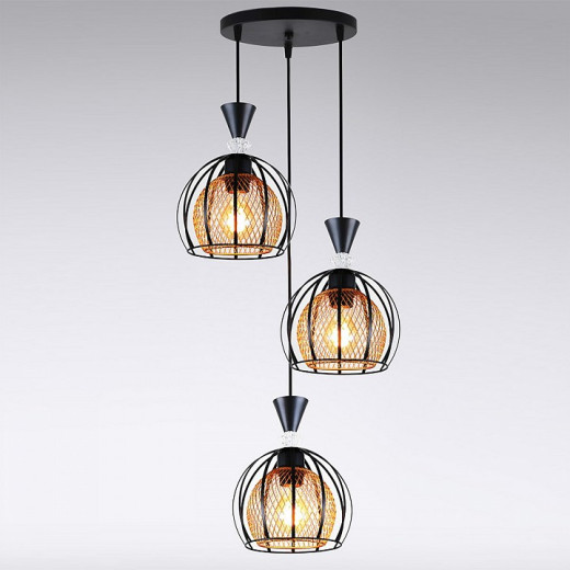 Подвесной светильник 03061-0.9-03 BK+GOLD