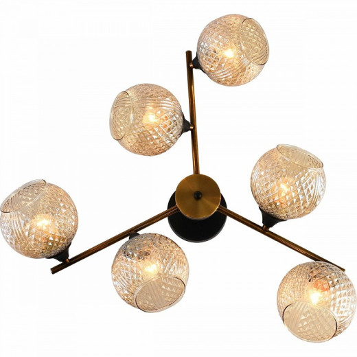 Люстра на штанге 11341-0.3-06 GOLD BRONZE+BK