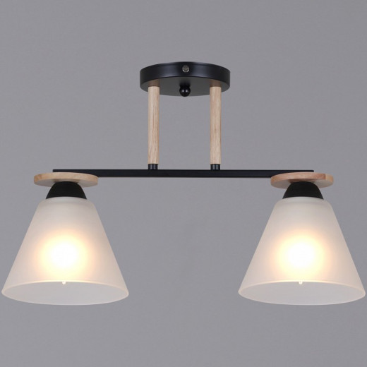 Светильник на штанге 11630-0.3-02 BK+WOOD