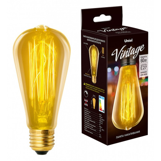 Лампа накаливания Uniel IL-V E27 60Вт K UL-00000482