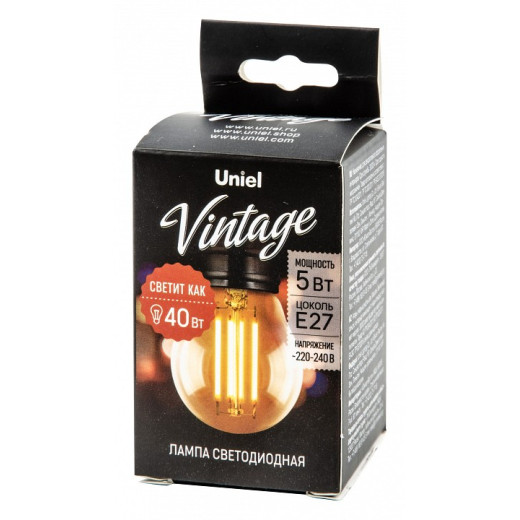 Лампа светодиодная Uniel VINTAGE E27 5Вт 2250K UL-00010552