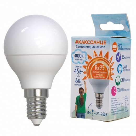 Лампа светодиодная Uniel КАК СОЛНЦЕ (Ra95) E14 6Вт 4000K UL-00011182