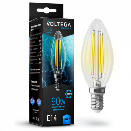 Лампа светодиодная Voltega Candle 9W Graphene E14 7Вт 4000K 7135
