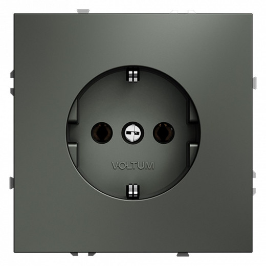 Розетка с заземлением, без рамки Voltum S70 VLS040106