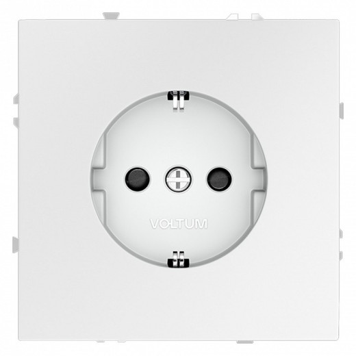 Розетка с заземлением и со шторкой, без рамки Voltum S70 VLS040202